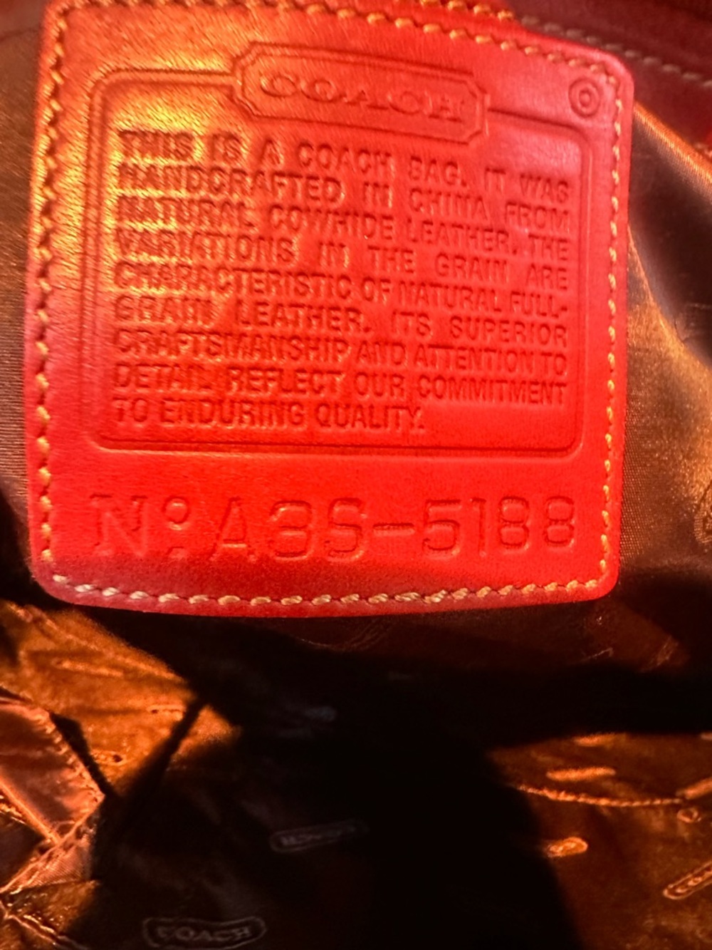 Coach Vintage 2003 Hampton Leatherware with Bullseye logo on creed. Leather Tote - Picture 2 of 14